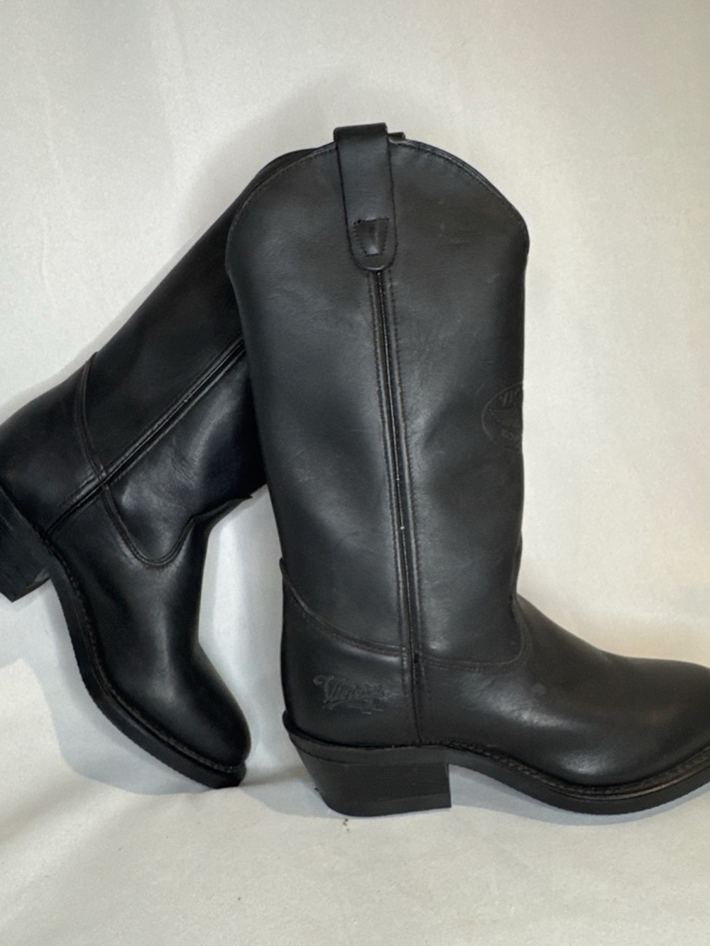 Victory Motorcycles Renegade Black Leather Riding Boots Womens 7 Biker Western